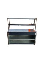 Neutral Service Counter With Riser Shelf 2300mm X 700mm X 1630mm
