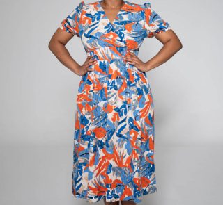 Plus Size Foil Print Dress