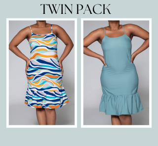 Printed And Pain Twin Pack Dress