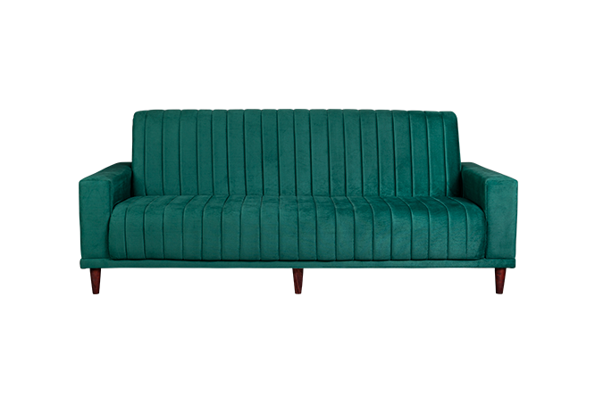 Retro Sleeper Couch - Emerald Green