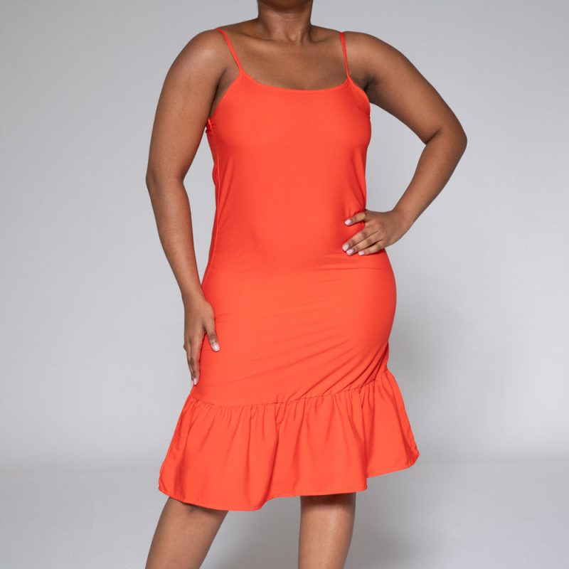 Terracotta Strappy Tiered Dress